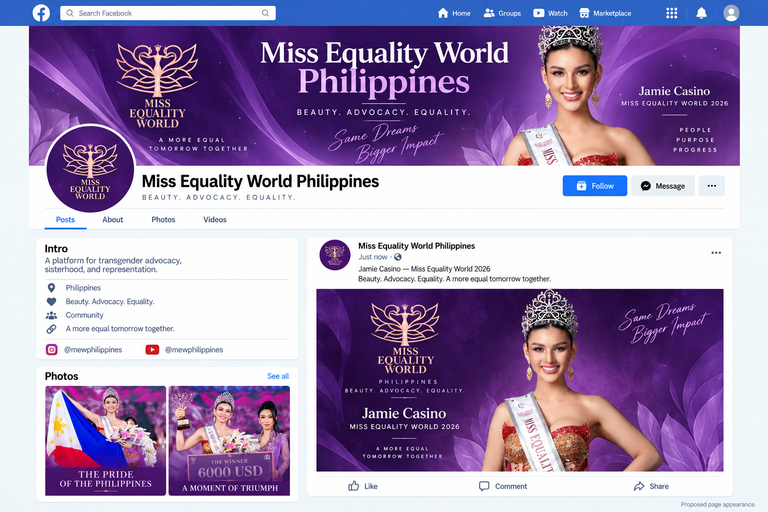 Proposed Facebook page design