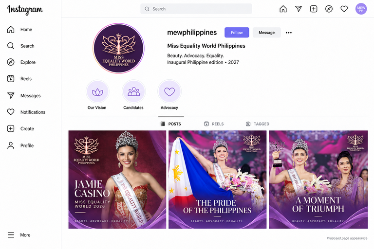 Proposed Instagram profile design