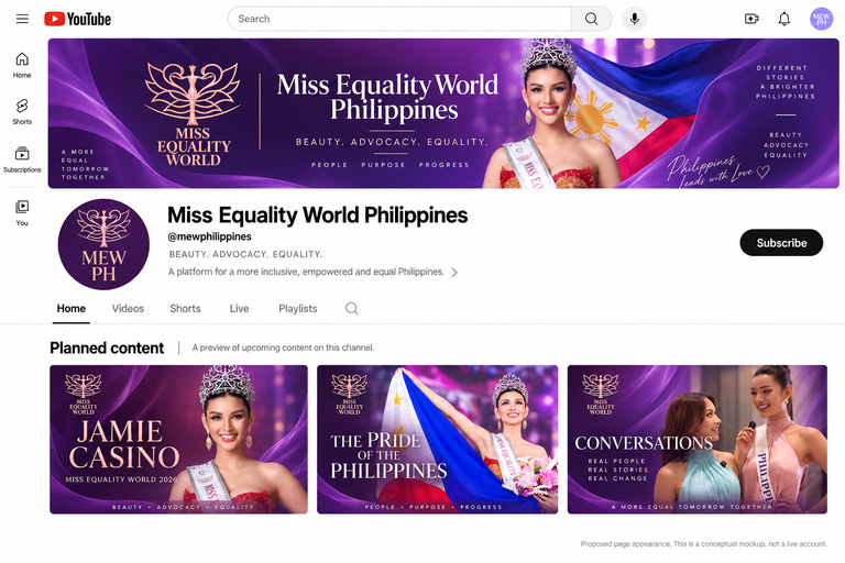 Proposed YouTube channel design